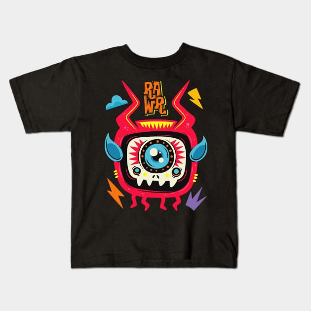 rawr Kids T-Shirt by killzilla